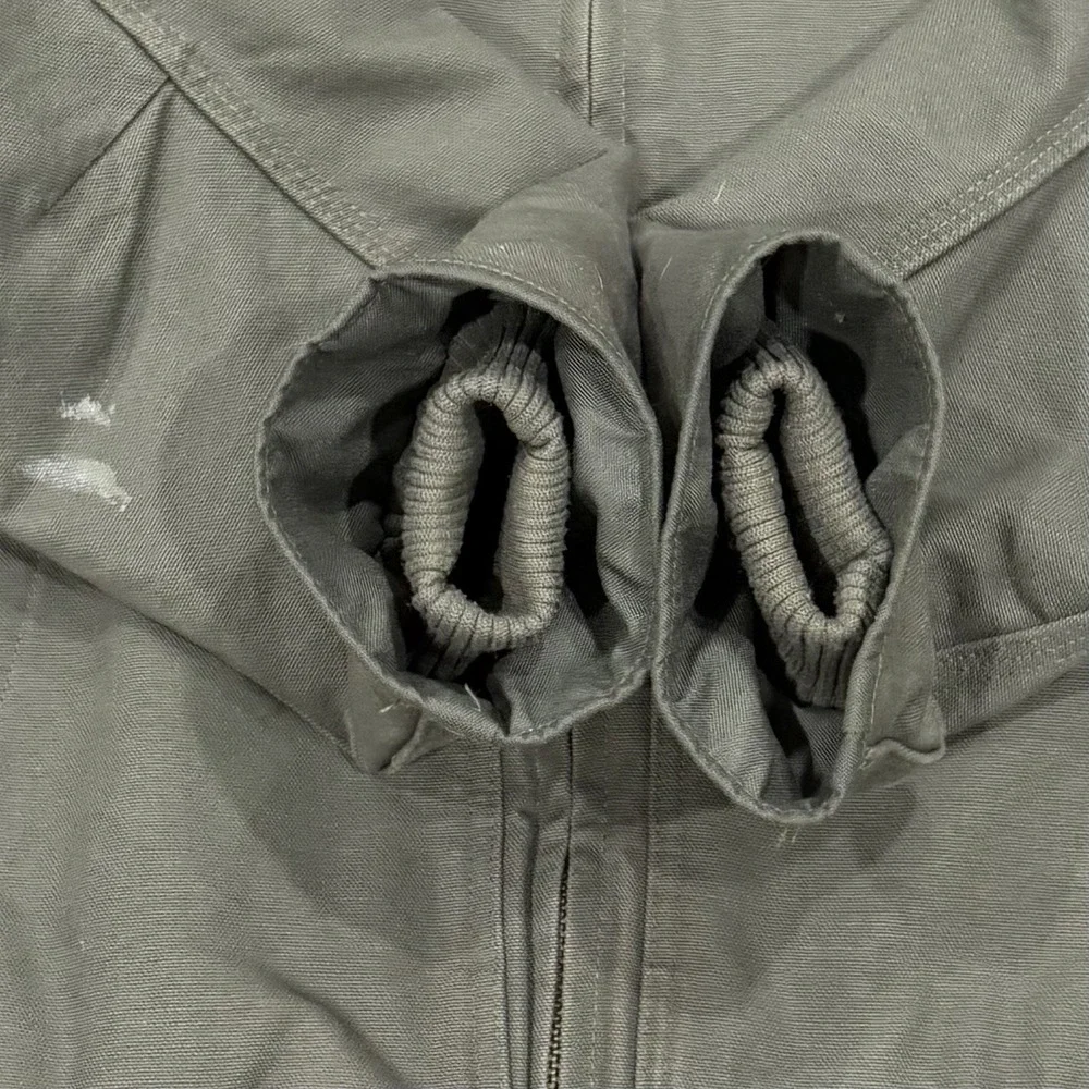 Carhartt Coat Jacket Green Duck Canvas Hooded Insulated Quilted 104050 MOS XL